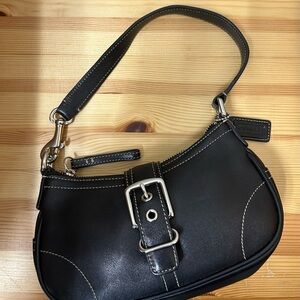 Coach Hampton Leather Buckle Small Shoulder Hobo #7542